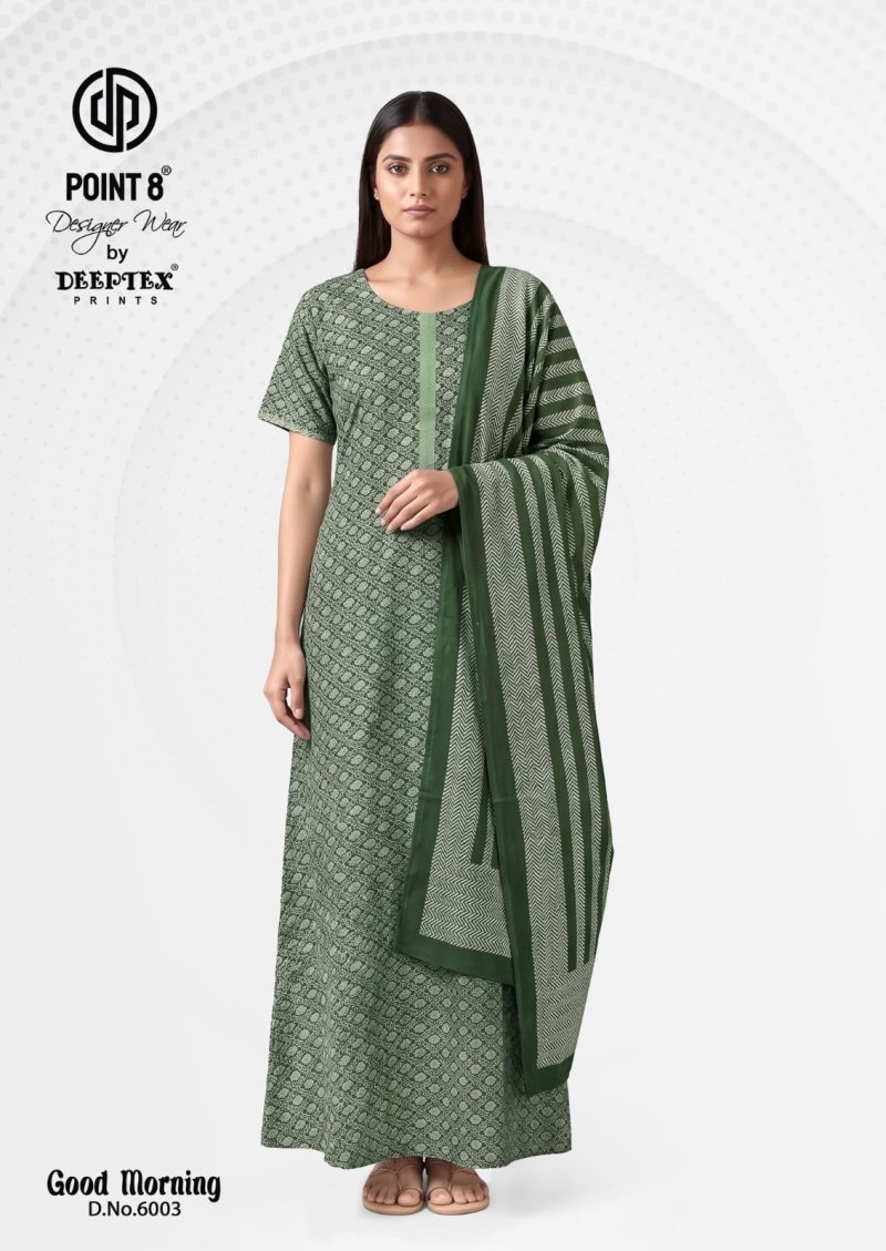 Good Morning Vol 6 By Deeptex Cotton Printed Nighty With Dupatta 
